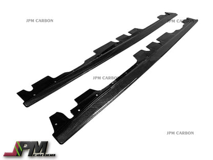 E Style Carbon Fiber Side Skirt Add-on Lip Fits For 2008-2013 BMW E90 E92 E93 M3 Only