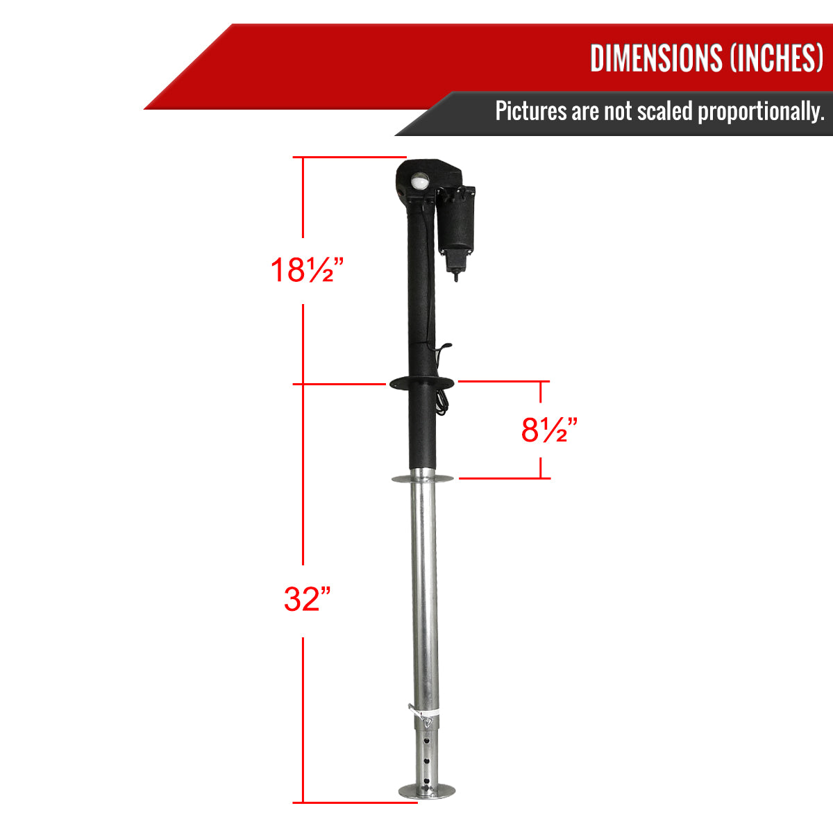 Universal 12v Electric Tongue Jack w/ LED Side Light