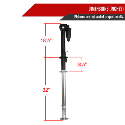 Universal 12v Electric Tongue Jack w/ LED Side Light