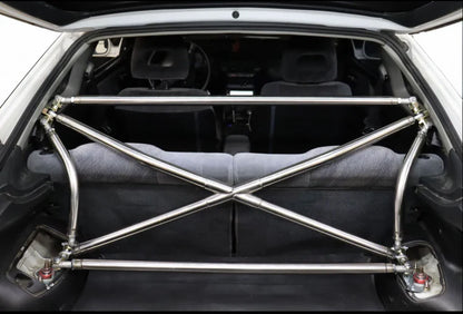 BULL BOOST PERFORMANCE Polished Stainless Steel Multipoint Crossbar X-Bar for Honda Civic EK Hatchback 1996-2000