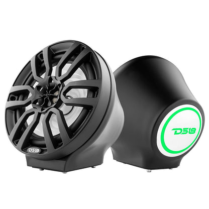8” Universal Flat Mount Kick Panel Speaker Pod – Jet Skis, Jeeps, Motorcycles – RGB LED Lights
