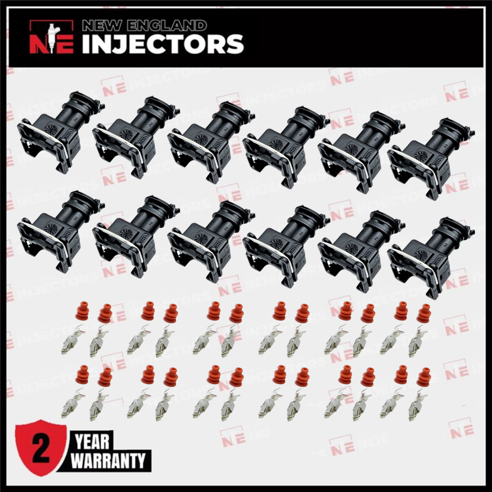EV1 Fuel Injector Connector Kit Bosch Jetronic Plug - Pins & Seals Set of 12