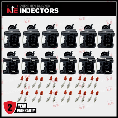 EV1 Fuel Injector Connector Kit Bosch Jetronic Plug - Pins & Seals Set of 12