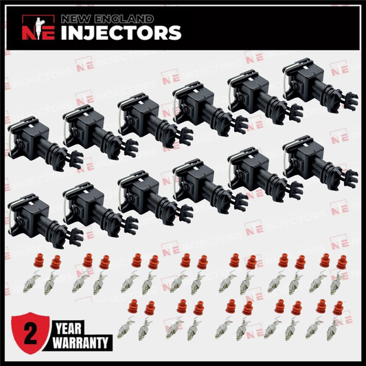 EV1 Fuel Injector Connector Kit Bosch Jetronic Plug - Pins & Seals Set of 12