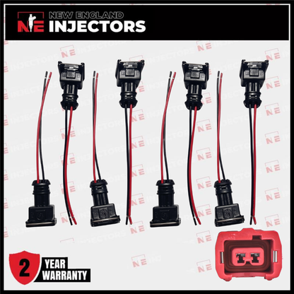 EV1 Fuel Injector Pigtails Set of 8 Side Slot Fits Older Denso Injectors
