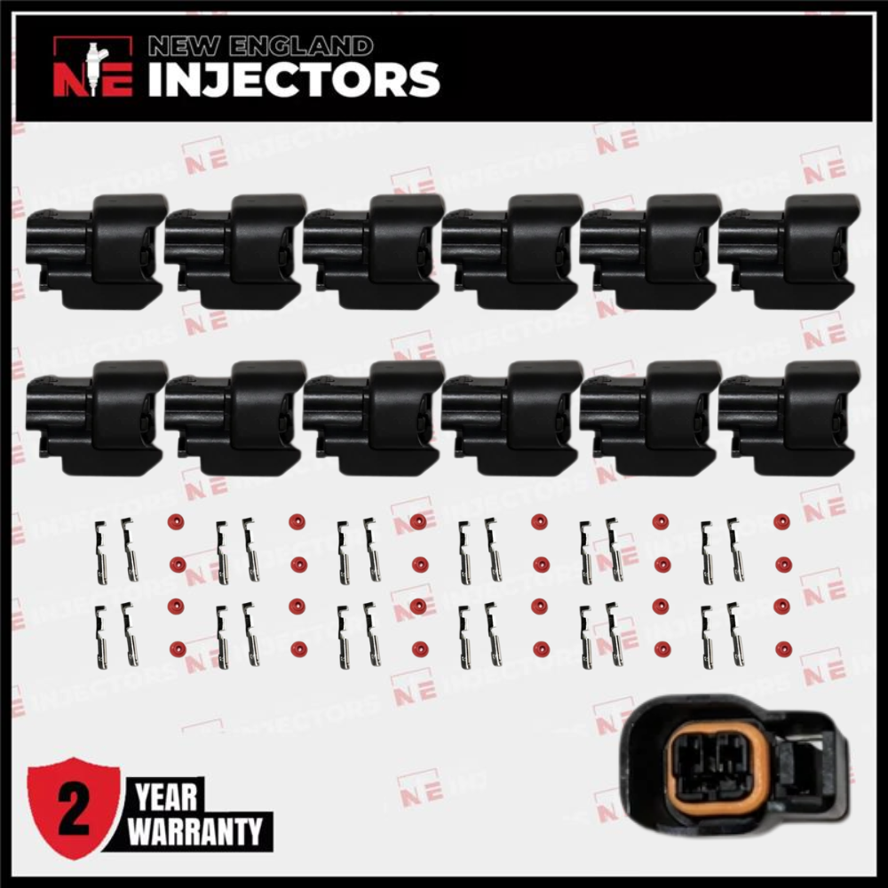 EV6/EV14 Fuel Injector Connector Kit Bosch USCAR Plug - Pins & Seals Set of 12