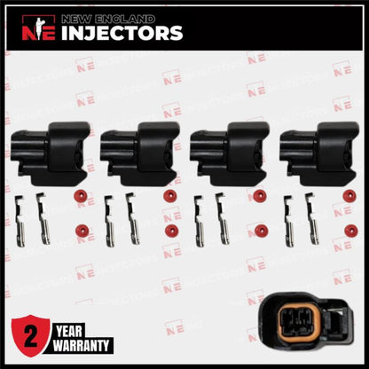 EV6/EV14 Fuel Injector Connector Kit Bosch USCAR Plug - Pins & Seals Set of 4