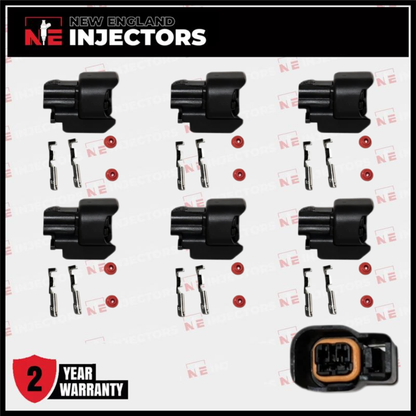 EV6/EV14 Fuel Injector Connector Kit Bosch USCAR Plug - Pins & Seals Set of 6