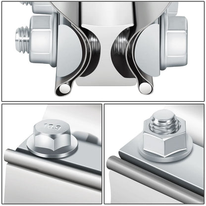 2.25" Lap Joint Exhaust Band Clamp Muffler Sleeve Coupler Stainless Steel