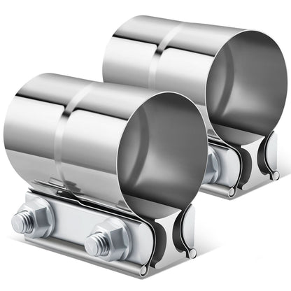 2.25" Lap Joint Exhaust Band Clamp 2-Piece Kit Stainless Steel
