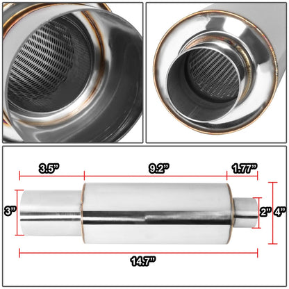 3.0" Outlet Round Exhaust Muffler Tip - Polished Stainless Steel