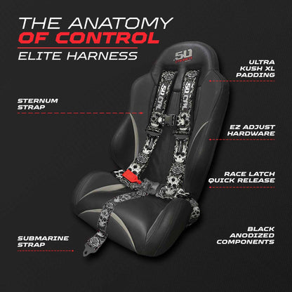 2" & 3" 4 point Harness - Elite Series Race Latch "EZ" Adjust Racing Harness