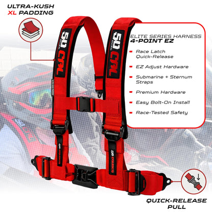 2" & 3" 4 point Harness - Elite Series Race Latch "EZ" Adjust Racing Harness