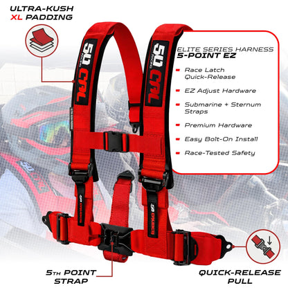 2" & 3" 4 point Harness - Elite Series Race Latch "EZ" Adjust Racing Harness