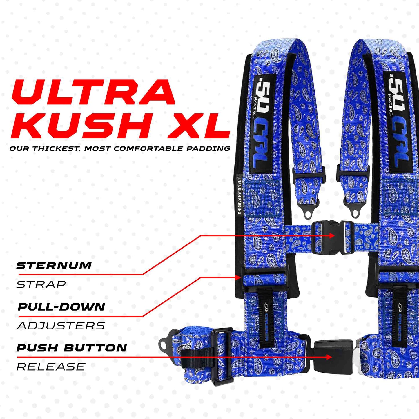 Elite Series 2" & 3" 4 point Harness with push button release