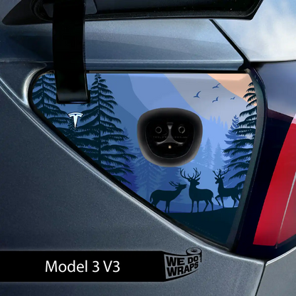 Distracted Elk Tesla Charge Port Wrap | Model 3