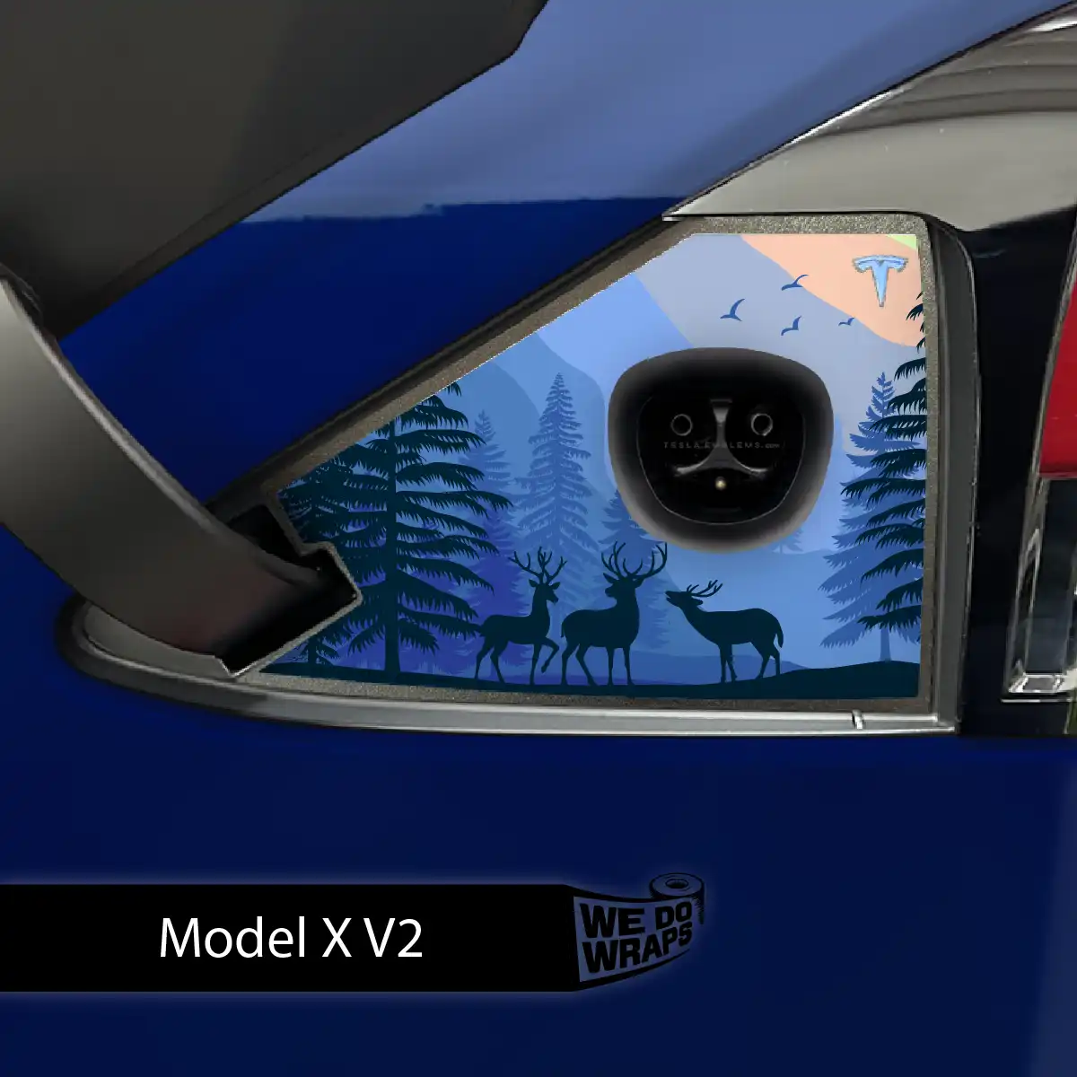 Distracted Elk Tesla Charge Port Wrap | Model X