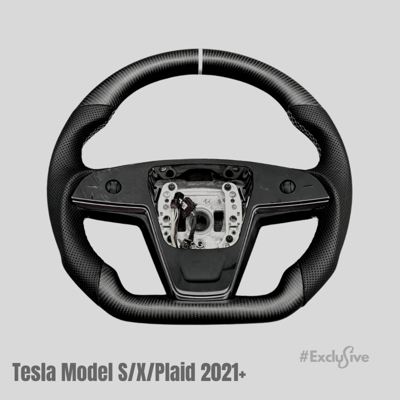 2021-2023 Tesla Model S / Model X / Plaid Yoke to Full-Wheel Conversion  Custom Steering Wheel by Exclusive Steering