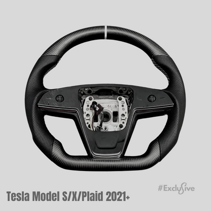 2021-2023 Tesla Model S / Model X / Plaid Yoke to Full-Wheel Conversion  Custom Steering Wheel by Exclusive Steering