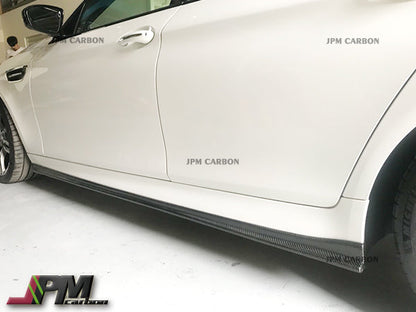 3D Style Carbon Fiber Side Skirt Add-on Lips Fits For 2011-2016 BMW F10 M5 Only