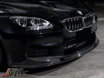 3D Style Carbon Fiber Front Bumper Add-on Lip Fits For 2012-2018 BMW F06 F12 F13 M6 Only