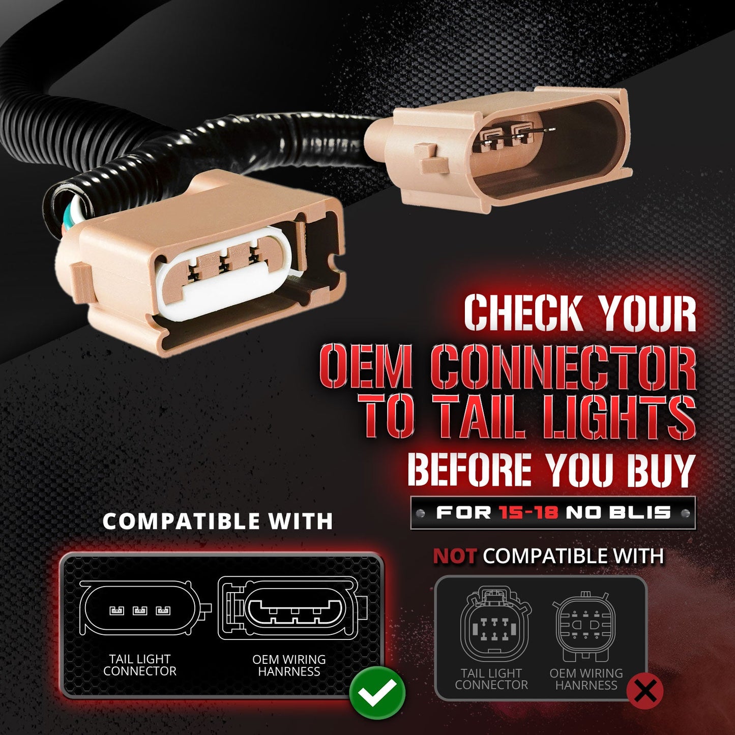 OPT7 Redline Parlux Triple Tailgate Light Bar 60" Bundle for Ford F150 15-18 Easy Connect Harness