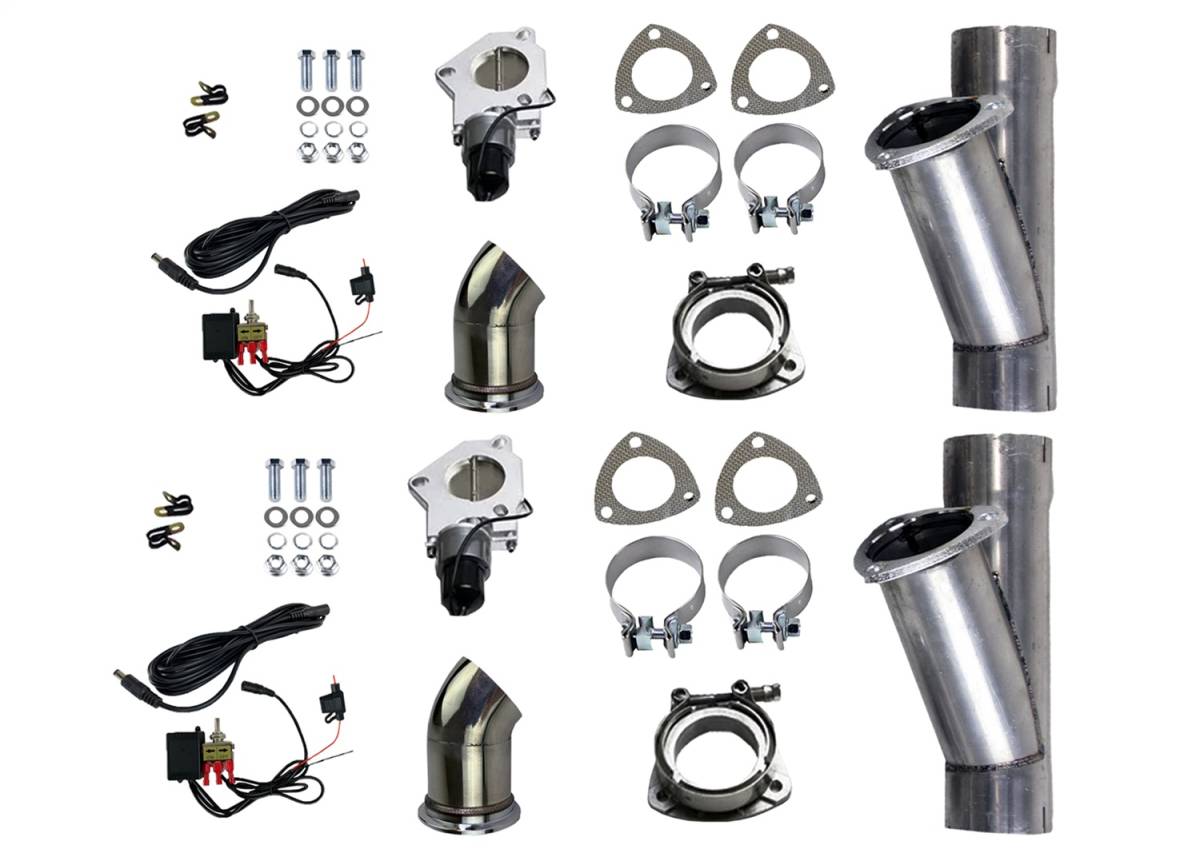 Granatelli Motor Sports Electronic Exhaust Cutout Kit 303525D - Mild Steel Slip-Fit - 2.50"