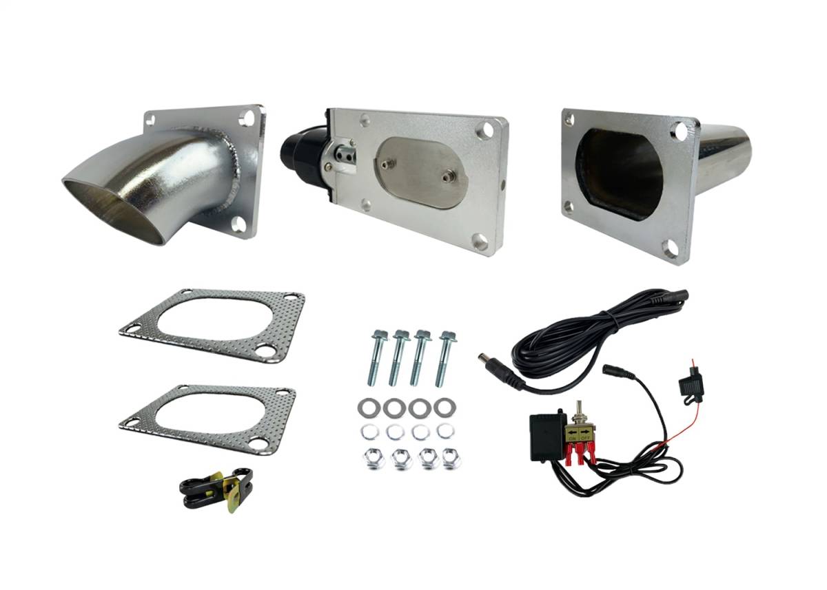 Granatelli Single 3" Electronic Exhaust Oval Cutout Kit – Stainless Weld-In (313530)