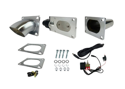 Granatelli Single 3" Electronic Exhaust Oval Cutout Kit – Stainless Weld-In (313530)
