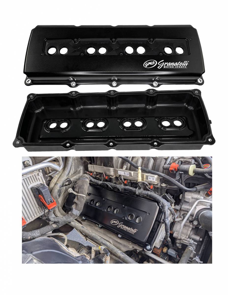 Granatelli Motor Sports  Billet Dodge Hemi Valve Covers 5.7, 6.1, 6.2 & 6.4 Black Anodized