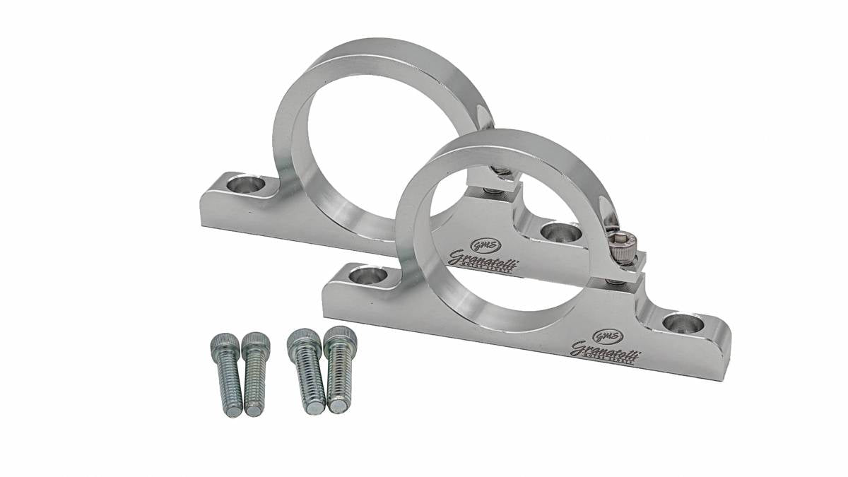 Granatelli Motor Sports 2.00" (50mm) Aluminum Fuel Filter Mounting Brackets Clear Anodize
