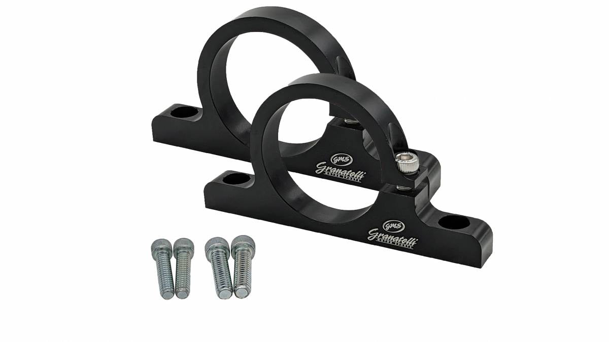 Granatelli Motor Sports 2.00" (50mm) Aluminum Fuel Filter Mounting Brackets Black