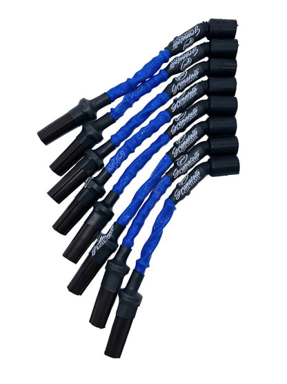 Granatelli GM LS & LT 0-Ohm 12" Blue High-Temp Spark Plug Wires – 28-1629HTBL