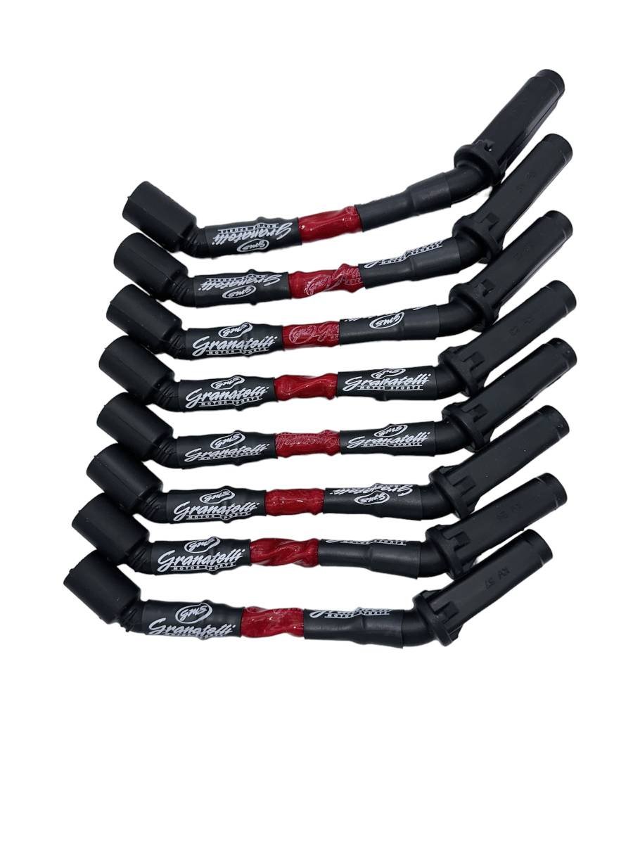 Granatelli GM LS & LT 0-Ohm 8" Red High-Temp Spark Plug Wires – 28-1811HTR