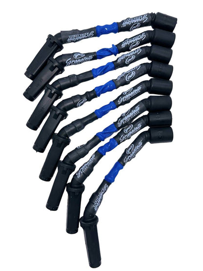 Granatelli GM LS & LT 0-Ohm 8" Blue High-Temp Spark Plug Wires – 28-1811HTBL