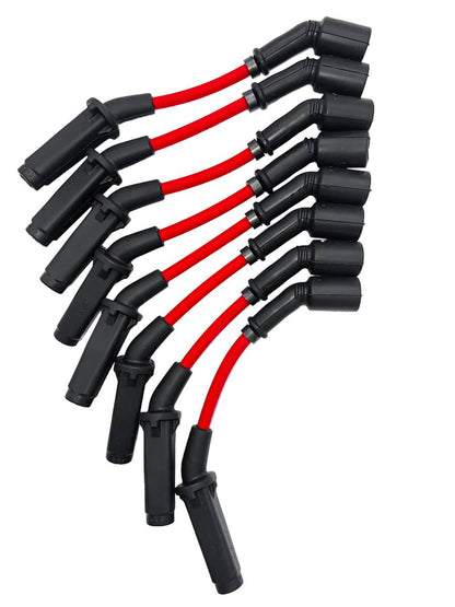 Granatelli GM LS & LT 0-Ohm 8" Red Performance Spark Plug Wires – 28-1811S-R