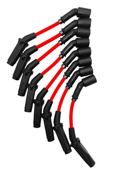 Granatelli GM LS & LT 0-Ohm 8" Red Performance Spark Plug Wires – 28-1811S-R