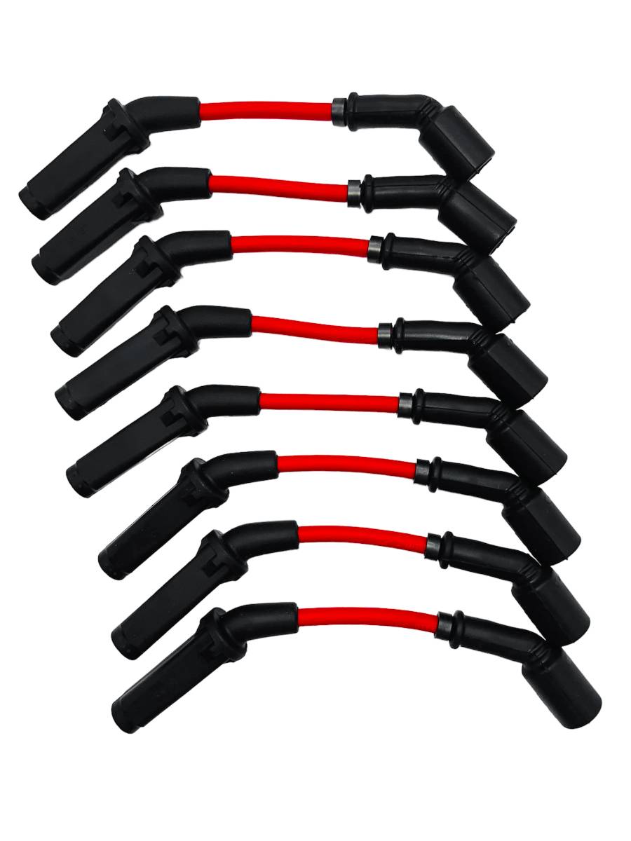 Granatelli GM LS & LT 0-Ohm 8" Red Performance Spark Plug Wires – 28-1811S-R
