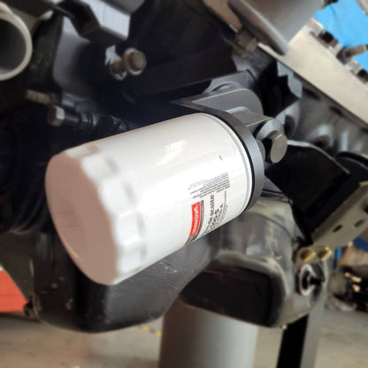 Oil Filter Adapter Rotates 90 Degree Black Billet For use on Ford 5.0L Engines - 796880