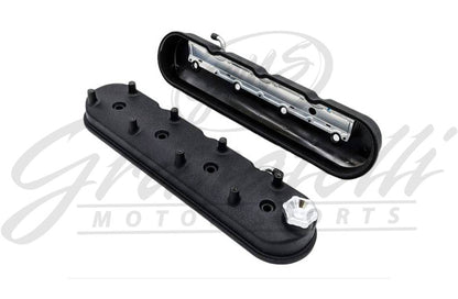 Granatelli Motor Sports  LS Tall Valve Cover Black Wrinkle Finish, 4.8, 5.3, 5.7, 6.0, 6.2, 7.0L, Pair