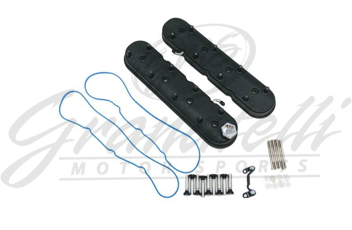 Granatelli Motor Sports  LS Tall Valve Cover Black Wrinkle Finish, 4.8, 5.3, 5.7, 6.0, 6.2, 7.0L, Pair