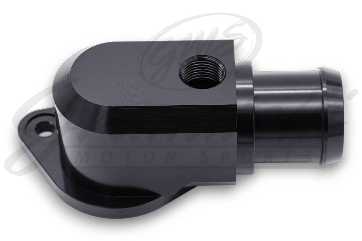 Granatelli Motor Sports Black Billet Thermostat Housing with Thermostat 430180B