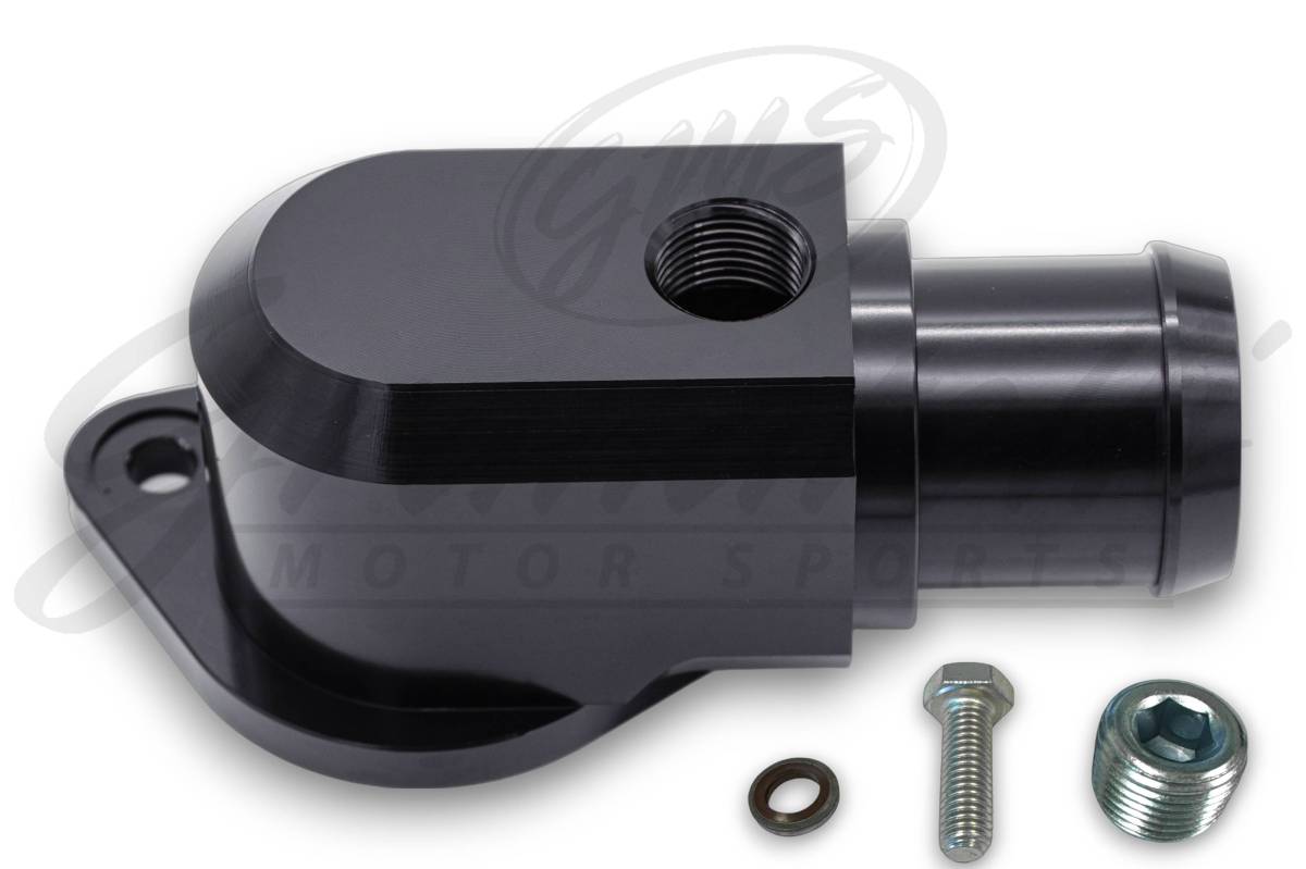 Granatelli Motor Sports  Black Billet Thermostat Housing with Thermostat 430160B
