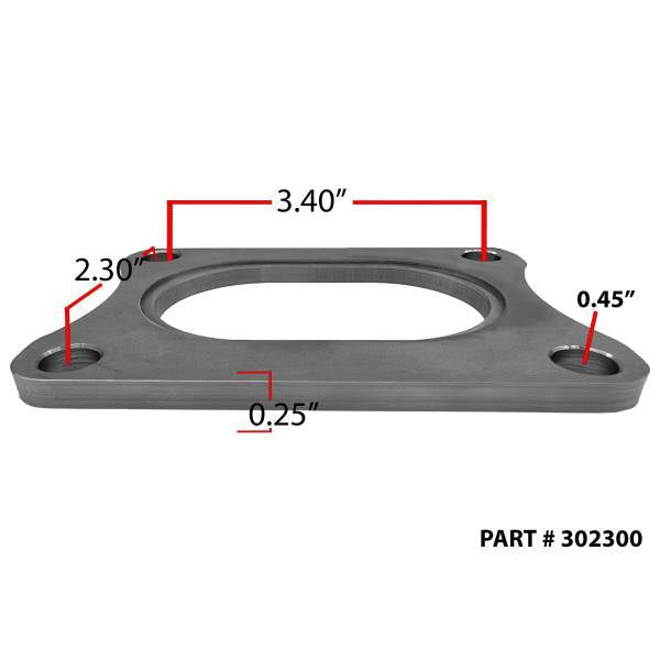 Granatelli Motor Sports Oval Exhaust Flange, 3 Inch, Stainless Steel