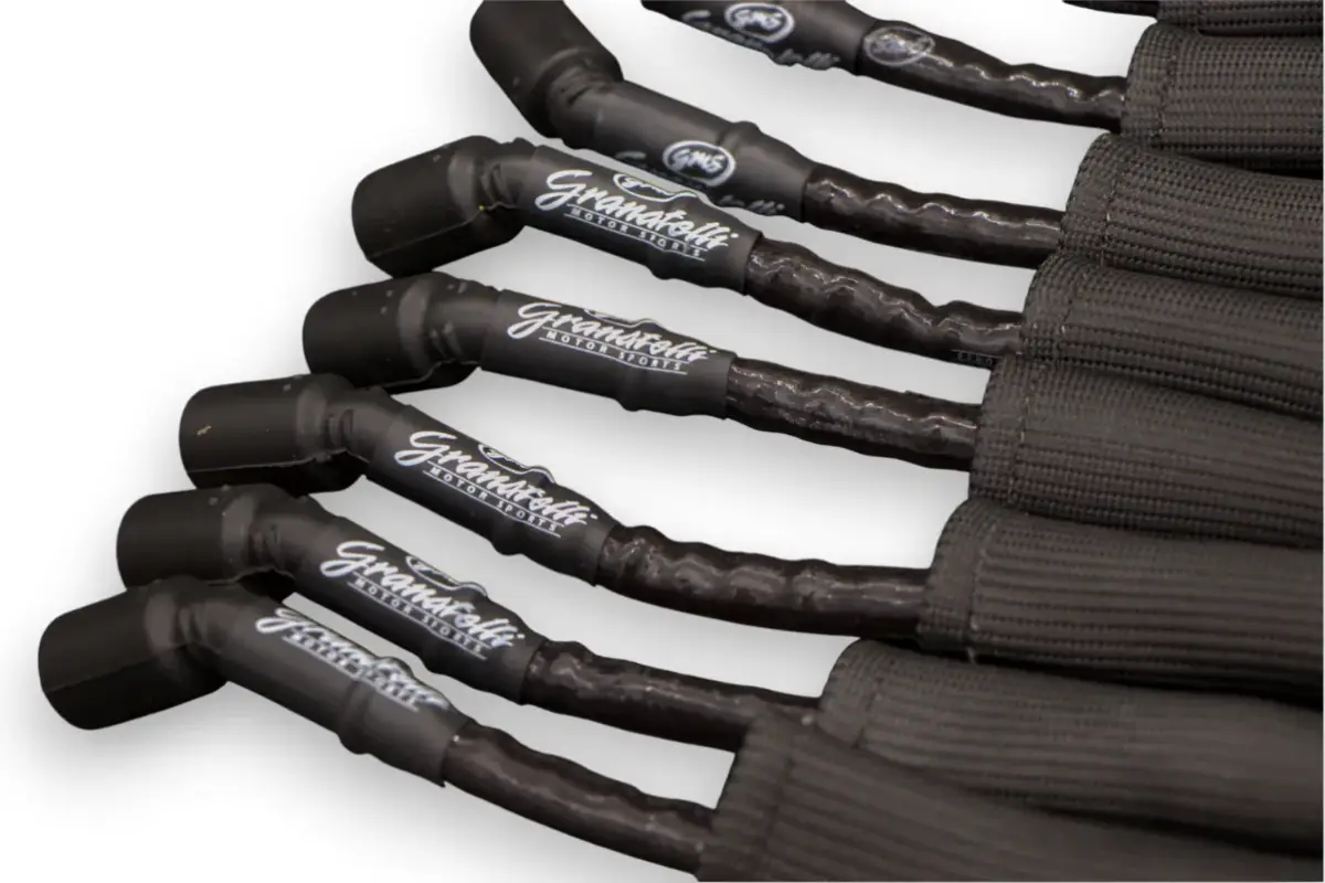 Granatelli GM LS & LT 0-Ohm 10" Black High-Temp Spark Plug Wires w/ Kevlar Boots – 28-1545HTBB