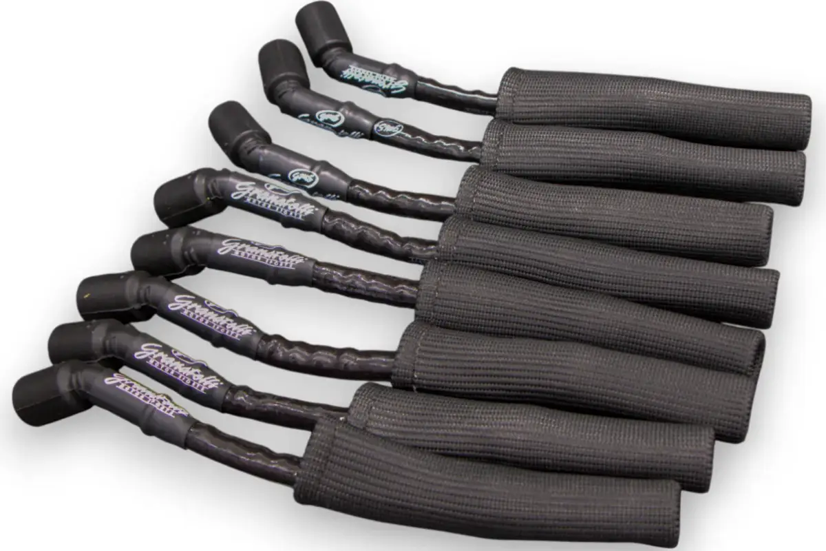 Granatelli GM LS & LT 0-Ohm 10" Black High-Temp Spark Plug Wires w/ Kevlar Boots – 28-1545HTBB
