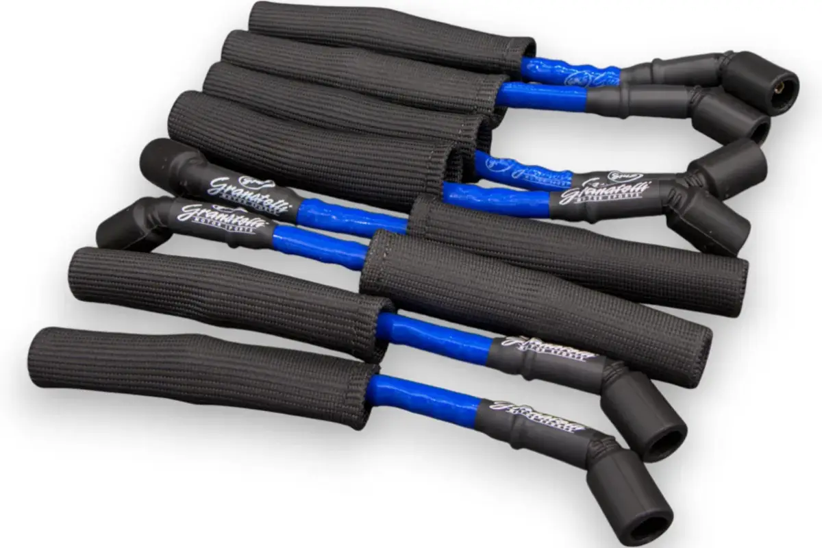 Granatelli GM LS & LT 0-Ohm 10" Blue High-Temp Spark Plug Wires w/ Kevlar Boots – 28-1545HTBLB