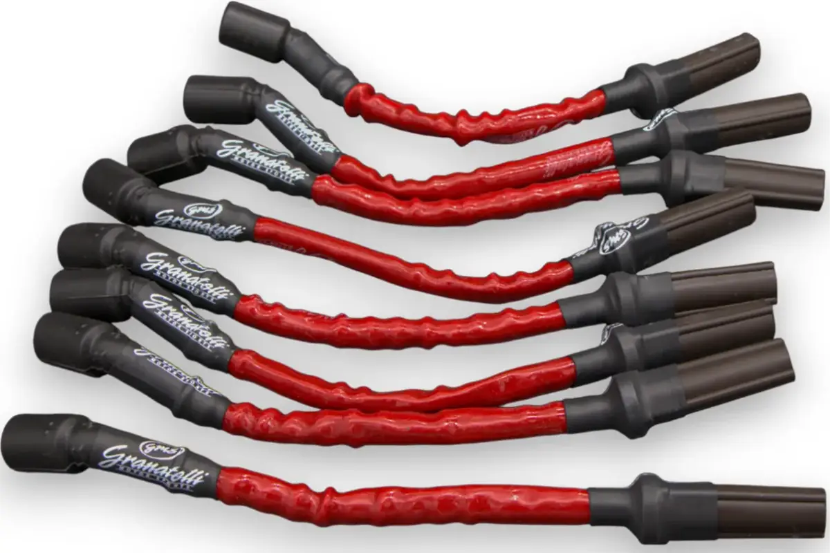 Granatelli GM LS & LT 0-Ohm 10" Red High-Temp Spark Plug Wires – 28-1545HTR