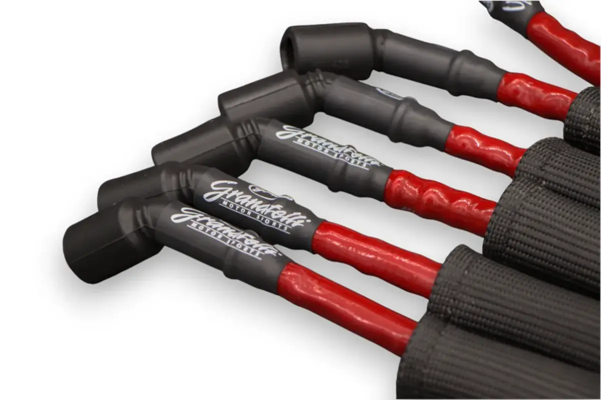 Granatelli GM LS & LT 0-Ohm 10" Red High-Temp Spark Plug Wires w/ Kevlar Boots – 28-1545HTRB