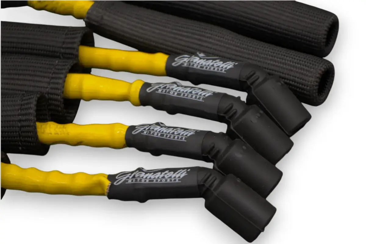 Granatelli GM LS & LT 0-Ohm 10" Yellow High-Temp Spark Plug Wires w/ Kevlar Boots –28-1545HTYB